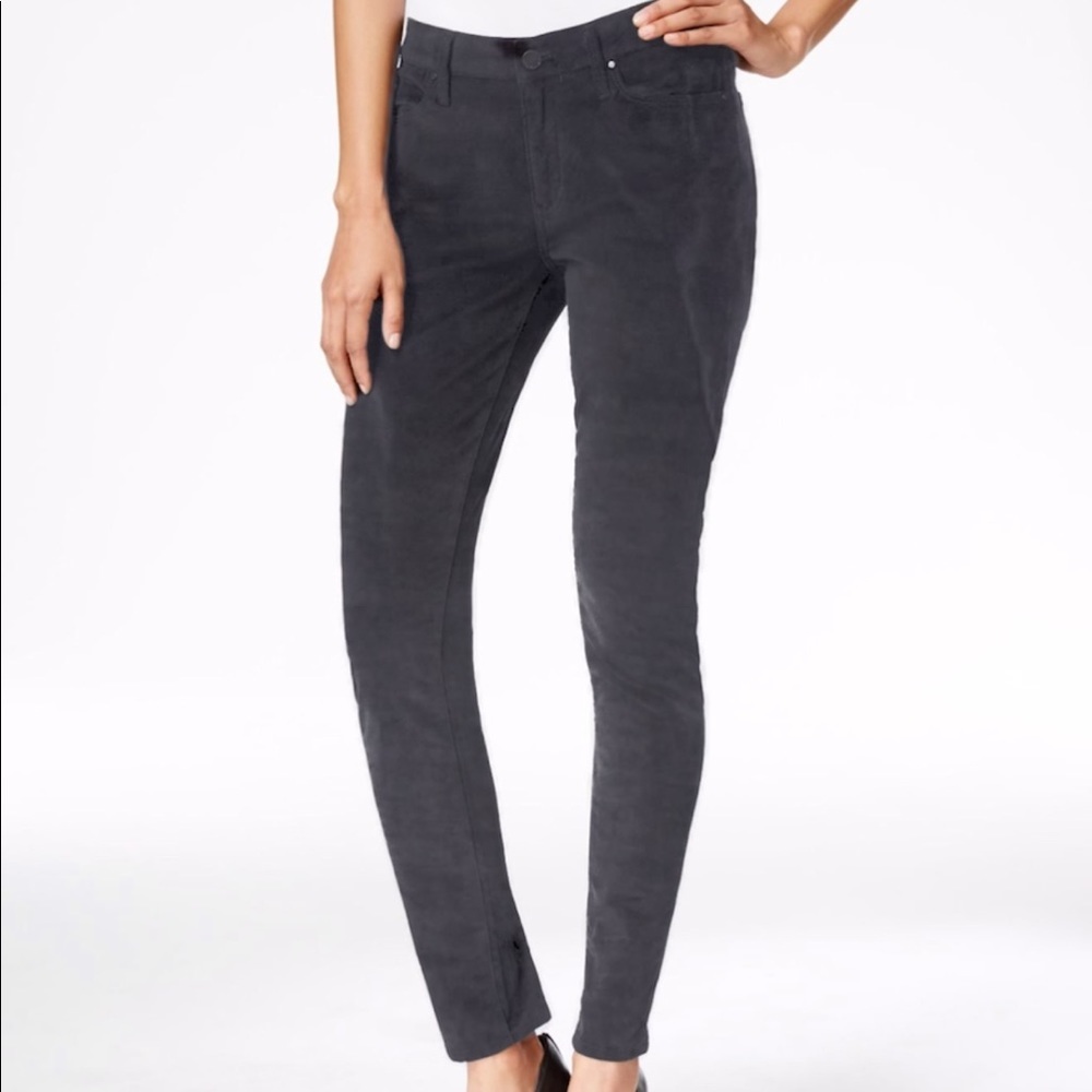 Calvin Klein Straight Cut Velour Velvet Grey Fitted Jeans - Picture 1 of 4